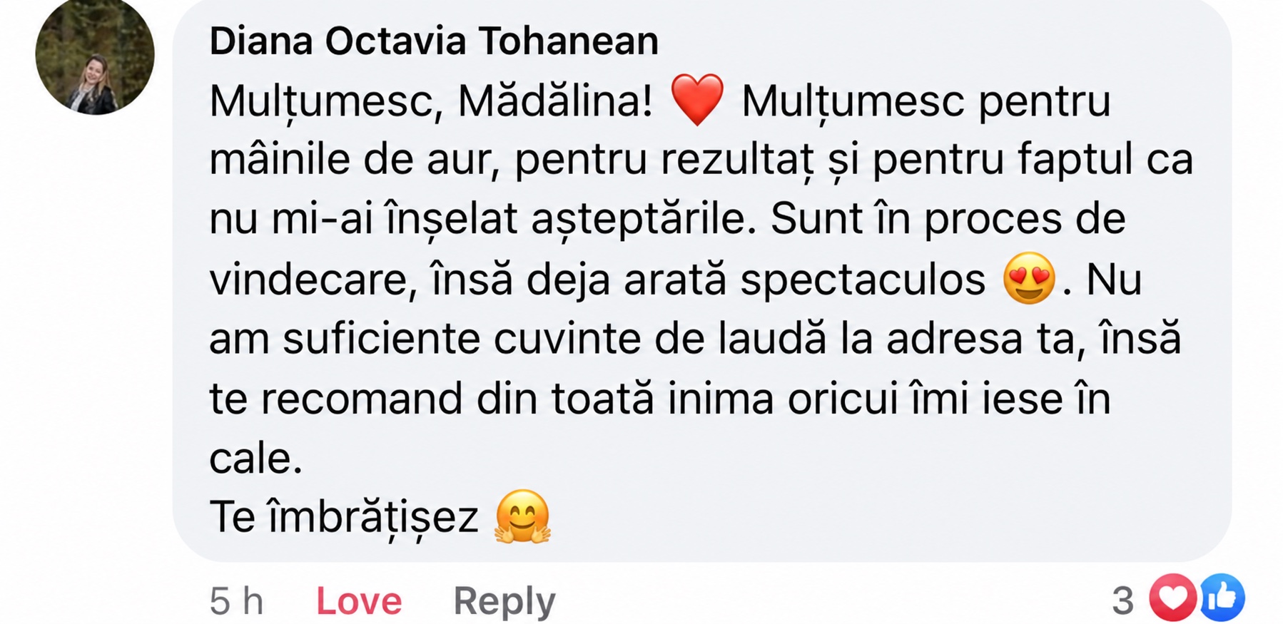 Recomandare reală de la Diana Octavia Tohănean